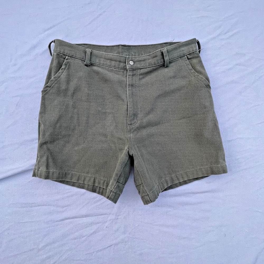 Vintage Orvis Stand Up Brown Canvas Hiking Size 38 Shorts Cotton USA Made 90s